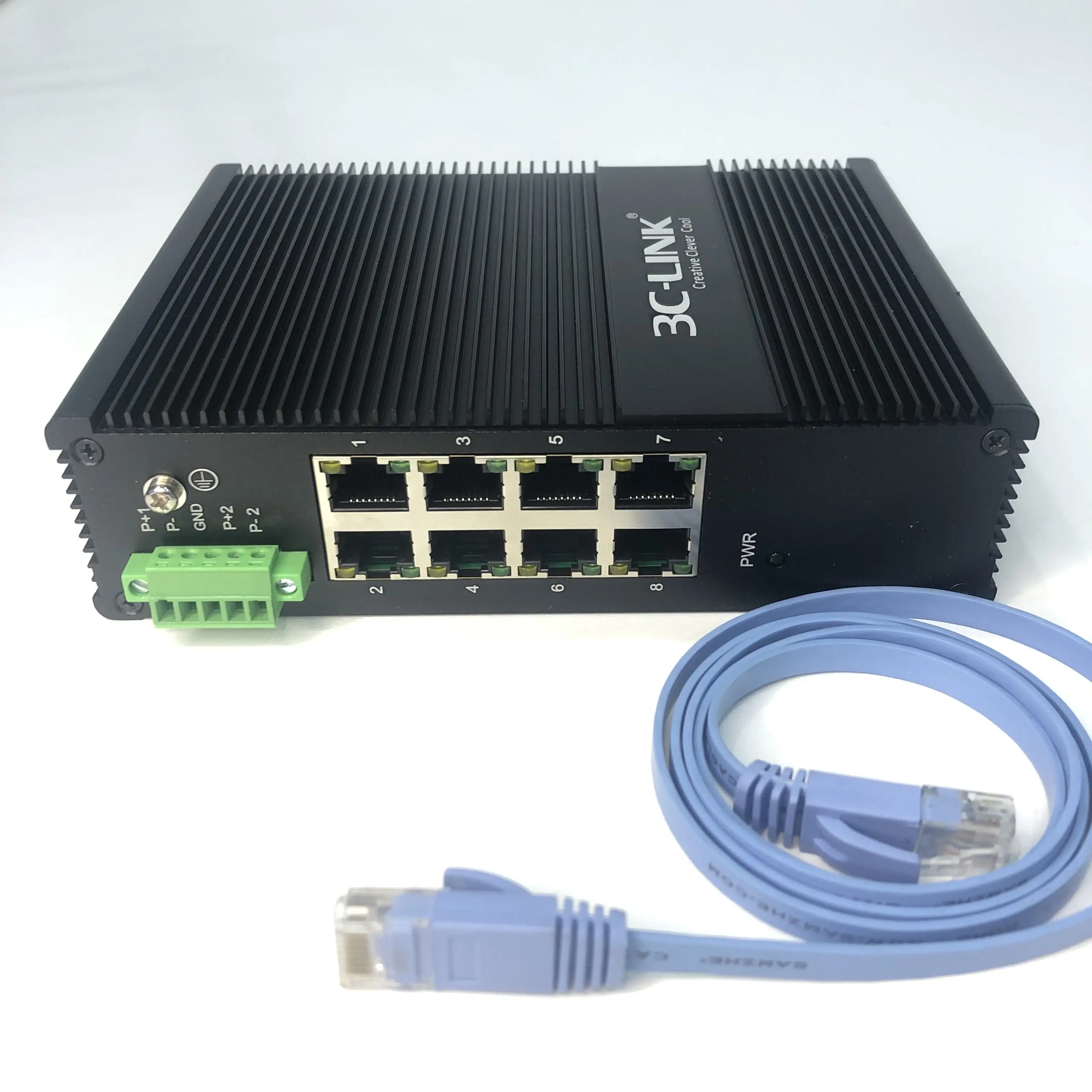IES 8TX 10/100/1000M BASE-T Gigabit Ethernet POE RJ45 copper ports industrial switch