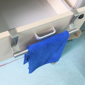 Stainless Steel Single Bar <b>Towel</b> <b>Rack</b> <b>Over</b> The <b>Door</b> Self Adhesive For Kitchen Bathroom Cabinet <b>Door</b> Use - Product Image 1