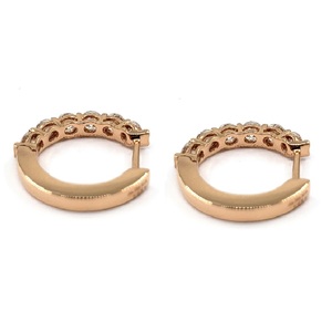 Fournisseur de Hong Kong Boucles d'oreilles créoles tendance pour femme en or rose 18K avec diamant naturel VS taille brillant de haute qualité - Product Image 3