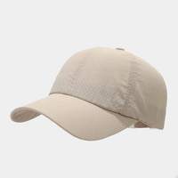 Gorras de béisbol deportivas personalizadas al por mayor, impermeables, de secado rápido, con orificios cortados a láser, de color sólido, transpirables, de malla, para golf, modelo común.