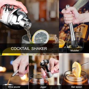 Nouvel ensemble de mélangeur à cocktails réutilisable et écologique en acier inoxydable 6 pièces avec <span class=keywords><strong>shaker</strong></span> et kit de barman – Collection 2025 en promotion - Product Image 5