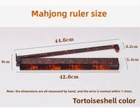 Supports de Mahjong portables en plastique à motif écaille de tortue 2-en-1 avec poussoir de tuiles pour accessoires de jeu de Mahjong américain