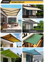 Tenda dapat ditarik logam campuran aluminium, kotak penuh kendali jarak jauh lengan lipat otomatis perlindungan UV bermotor