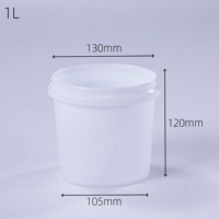 Seau à glace rond en plastique de 1000 ml, seau d'emballage pour lessive de 1 L