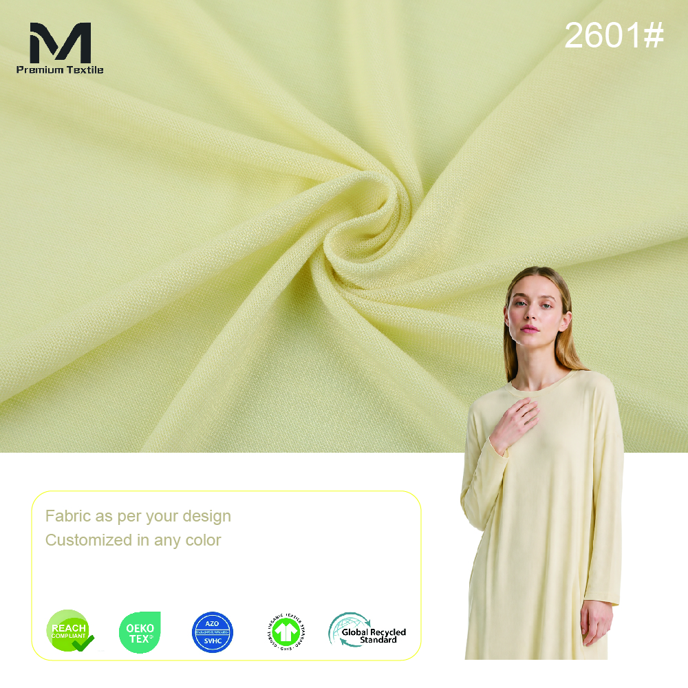 Sustainable Eco Friendly Buttery Soft Lyocell Wool Spandex Jersey Fabric For Luxurious Modern Style Loungewear 2601#