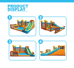 La Piscine <span class=keywords><strong>Gonflable</strong></span> Toboggan Aquatique Est Équipée <span class=keywords><strong>de</strong></span> Pistolets à Eau, d'une Zone <span class=keywords><strong>de</strong></span> Saut et d'une Piscine. - Product Image 3