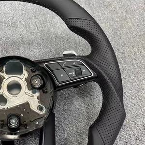 <span class=keywords><strong>Volante</strong></span> de cuero negro cosido a mano para <span class=keywords><strong>Audi</strong></span> A3 <span class=keywords><strong>A4</strong></span> A5 A6 A8 Q5 RS3 RS7 Q7 C6 C8 A8 S6 S7 B8 B8.5 B9 S3 S4 S5 A7 Q3 2016 - Product Image 2