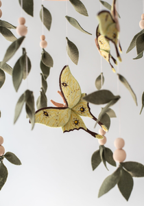Butterfly baby mobile Lunar moth mobile per culla woods baby nursery mobile neonato appeso feltro minimalista baby mobile - Product Image 2