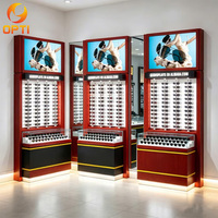 Vitrine de présentation haut de gamme pour magasin d'optique, comptoir de magasin de vente au détail, présentoir moderne pour lunettes de vue
