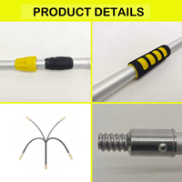 Outils de nettoyage de gouttières en aluminium réutilisables VITOP jaunes, 15 pieds, modes de débit d'eau réglables, interrupteur à bouton-poussoir, modèle WP-TG4502