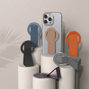 Soporte plegable de aleación de aluminio y PU, soporte para dedo, soporte para teléfono, soporte magnético para teléfono móvil, accesorio Premium - Product Image 1