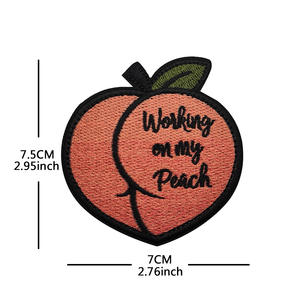 3D персиковые и Арбузные вышитые железные патчи для холщовых сумок - Product Image 2