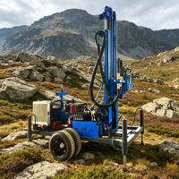 Foreuse de puits d'eau légère sur roues SM300, alimentée au diesel avec boîte de vitesses à commande hydraulique et pompe à boue, machine de forage sur site