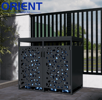 Poubelle en aluminium Garden Element pour l'extérieur, abris de rangement, design paysager, décoration intégrée