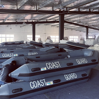 Bateau pneumatique de sauvetage à gonflage rapide 3,8-7,5 m avec plancher en aluminium pour interventions d'urgence