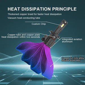 Faros delanteros LED Xenplus B1 100W tira de cobre trenzado Universal refrigeración coche sin ventilador 3570 H1 H4 H7 H11 9005 bombillas de faros LED - Product Image 5