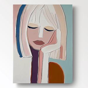 Pintura al Óleo Abstracta Minimalista Hecha a Mano, Arte de Pared Enmarcado para Decoración de Apartamentos y Hoteles Urbanos - Product Image 2