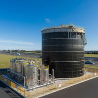 Digesteur anaérobie Schumann à grand volume en acier inoxydable boulonné - Réservoir de biogaz personnalisé avec garantie de 2 ans pour le traitement de l'eau