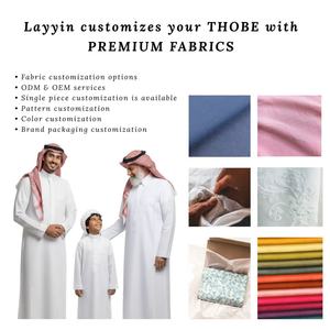 Robe à capuche pour garçon Layyin, stock d'usine, Moyen-Orient, Arabie Saoudite, Dubaï, Turquie, Thobe ethnique arabe pour garçon - Product Image 5