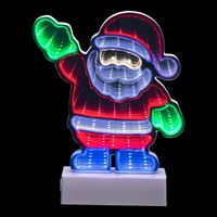 Vente en gros directe d'usine, enseigne au néon personnalisée de 8 pouces avec miroir infini 3D Père Noël, décoration murale de Noël, lumière au néon LED