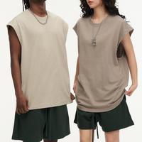 T-shirts surdimensionnés pour femmes 270g pur coton imprimé animal coupe régulière logo personnalisé blanc sans manches T-shirt adolescent hommes