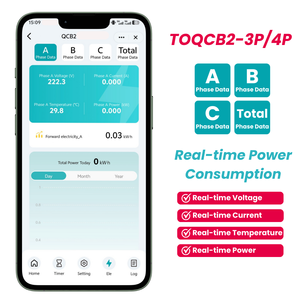 Disjoncteur intelligent Wi-Fi TONGOU 1P-4P 63A avec télécommande, disjoncteur sans fil 10ka 40A, application domestique Smart Life Tuya - Product Image 4