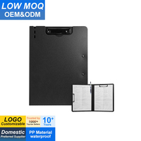 Carpeta Portapapeles Plegable A4 de Perfil Bajo, Horizontal y Vertical, con Doble Clip Metálico, Cubierta Plegable 360° y Soporte para Bolígrafo