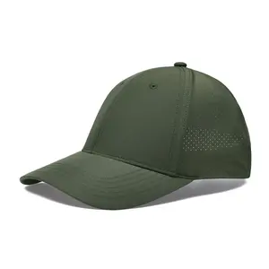 असंरचित नरम क्राउन कम-फिटिंग रनिंग टोपी कस्टम प्रदर्शन शांत लेजर कट निकाल छेद गोल्फ टोपी BSCI Headwear फैक्टरी
