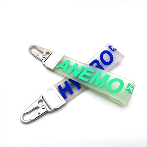 YYX Transparent Snap Hook Carabiner Keychain Clips logo Short Keychain Lanyard Pvc Wristlet for Keychains