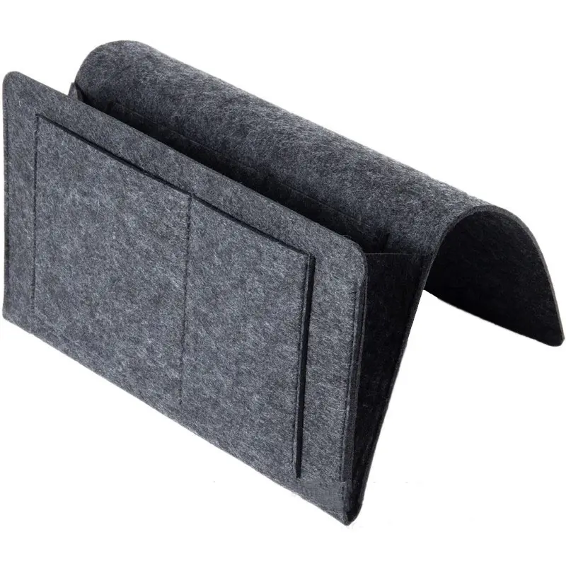 Felt Bedside Storage Bag Pouch Bed Bag Sofa Hanging Caddy Couch Storage Organizer Bed Holder Pockets