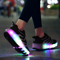 Chaussures de sport LED tendance avec roulettes pour enfants, baskets à roulettes confortables pour l'école, chaussures à roulettes pour enfants