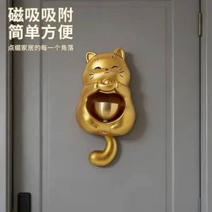 Sonnette magnétique en forme de lingot d'or, style chinois, en cuivre, installation facile, décoration de porte - Product Image 1