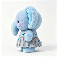 Adorable poupée éléphant bleu avec robe étoilée, compagnon câlin, jouet doux au toucher pour bébé, nouveau-né, filles, garçons, cadeau