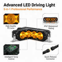 Feux de calandre LED DRL 5 unités 200W 12-36V étanches en aluminium pour feux de jour