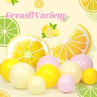 Arche de ballons citron, kit d'arche de ballons rose et jaune avec ballons en aluminium pour la décoration de fête prénatale, de fête nuptiale ou d'anniversaire sur le thème du citron