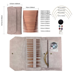 13 paires d'aiguilles à tricoter circulaires détachables avec cordon remplaçable, ensemble d'outils de tricot manuel DIY - Product Image 1