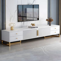 Meuble TV et ensemble de table basse en verre style moderne pour salon, meuble TV avec ensemble de table basse