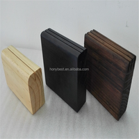 Soporte de número de mesa de madera rústica, soporte de letrero acrílico de pino, Base de exhibición de zócalo de madera de colores personalizados para decoración de boda