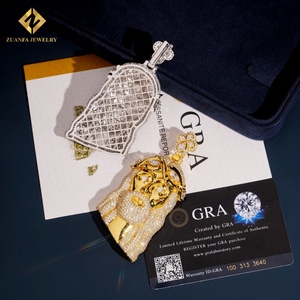 Nuevo Colgante de Moissanita VVS de Moda, Chapado en Oro, Plata de Ley 925, Colgante de Jesús con Incrustaciones de Moissanita Estilo Hip Hop, Certificado GRA - Product Image 4