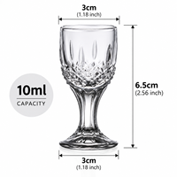 Verre à dégustation de whisky rétro de 10 ml avec pied, petit verre de dégustation de liqueur