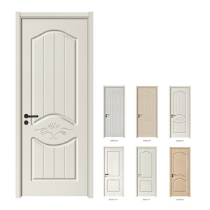 Gujia Chất lượng cao Trắng <span class=keywords><strong>MDF</strong></span> cửa PVC melamine cửa mới nhất tuôn ra thiết kế khác cửa ra vào cho trường học căn hộ bệnh viện khách sạn - Product Image 1