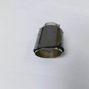 4インチアウトレット炭素繊維ステンレス鋼排気チップAkスタイルLEDライト車装飾チューニング用ユニバーサルマフラー - Product Image 5