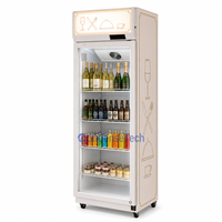 Réfrigérateur commercial vertical à porte vitrée simple, vitrine de présentation pour boissons, refroidisseur de boissons en bouteille
