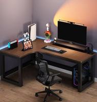 Bureau d'angle pour jeux vidéo, bureau d'ordinateur avec étagère intégrée, bureau pliable en bois pour chambre à coucher, mobilier moderne pour la maison