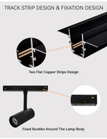 Rail lumineux en aluminium DC 24V 12W, orientable, magnétique, spot de piste, éclairage de plafond LED pour hôtel, centre commercial