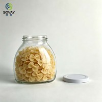 Pot de conservation en verre transparent à large ouverture de 630 ml, récipient en verre de qualité alimentaire pour condiments, confiture maison, approvisionnement en vrac