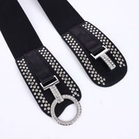 Ceinture ajustable en alliage avec rivets, style rétro américain, pour costumes, vestes et robes tendance pour femmes