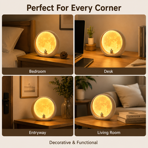 Lampada Notturna LED a Forma di Luna, Luce Ambientale Ricaricabile con Statuetta di Coppia, Luce Bianca Calda per Camera da Letto, Hotel, Regalo - Product Image 6
