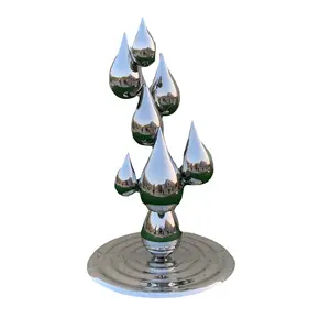 Fábrica personalizado moderno exterior esférico metal água características escultura esfera 3D fonte 304/316 aço inoxidável fonte