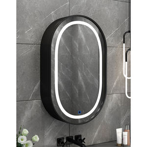 Nhà Máy Bán buôn chống sương mù thông minh Led Gương Vanity treo tường hình bầu dục hình tròn lưu trữ LED ánh sáng Gương phòng tắm tủ - Product Image 1